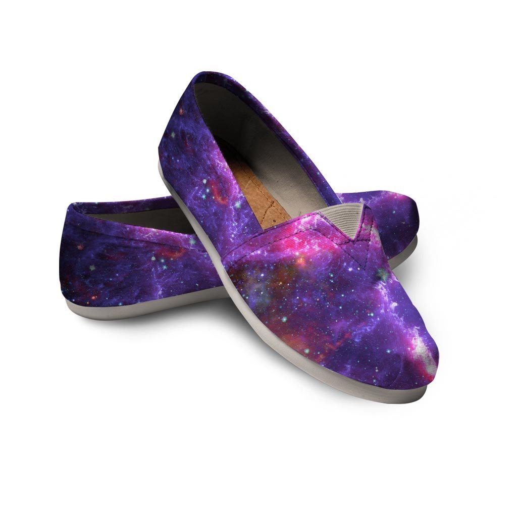 Purple Nebula Galaxy Space Canvas Shoes-grizzshop