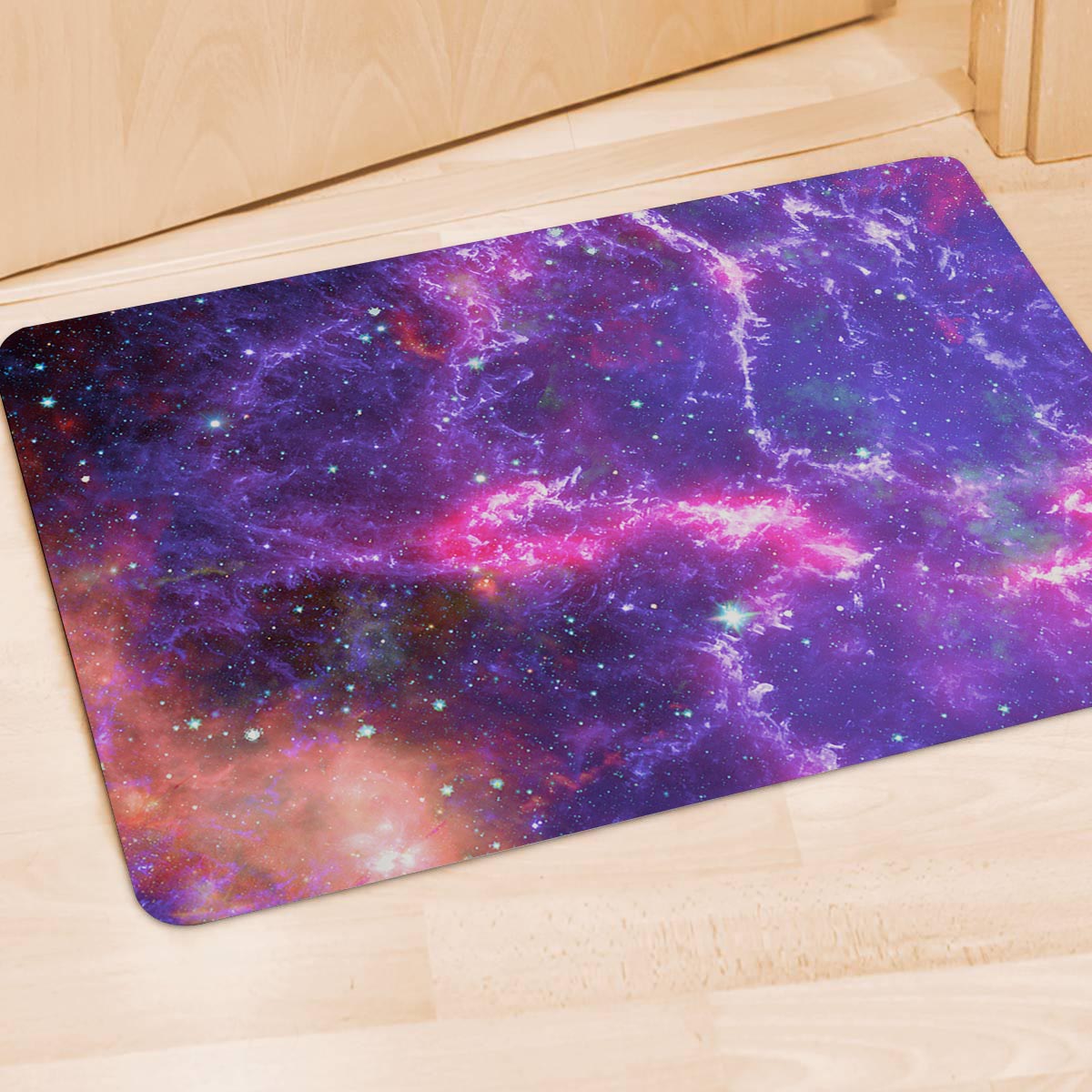 Purple Nebula Galaxy Space Door Mat-grizzshop