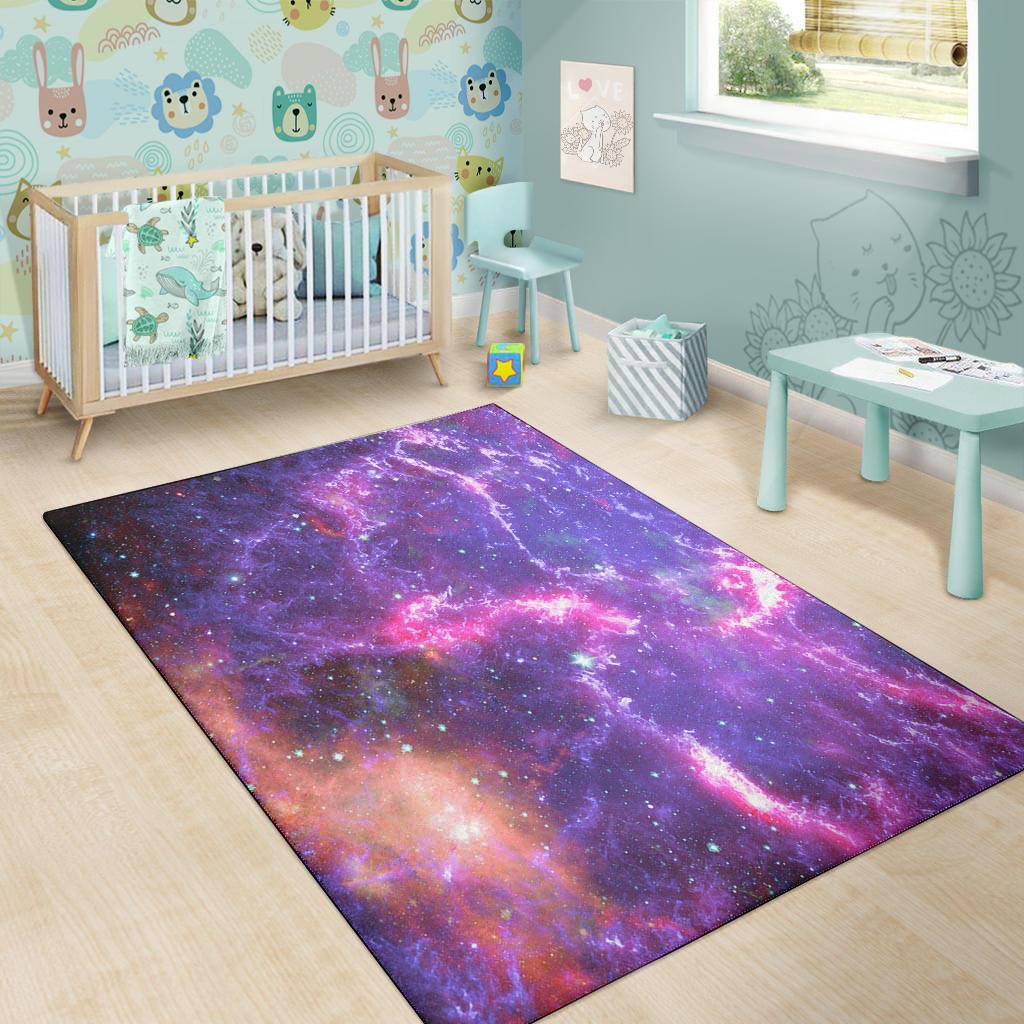 Purple Nebula Galaxy Space Floor Mat-grizzshop