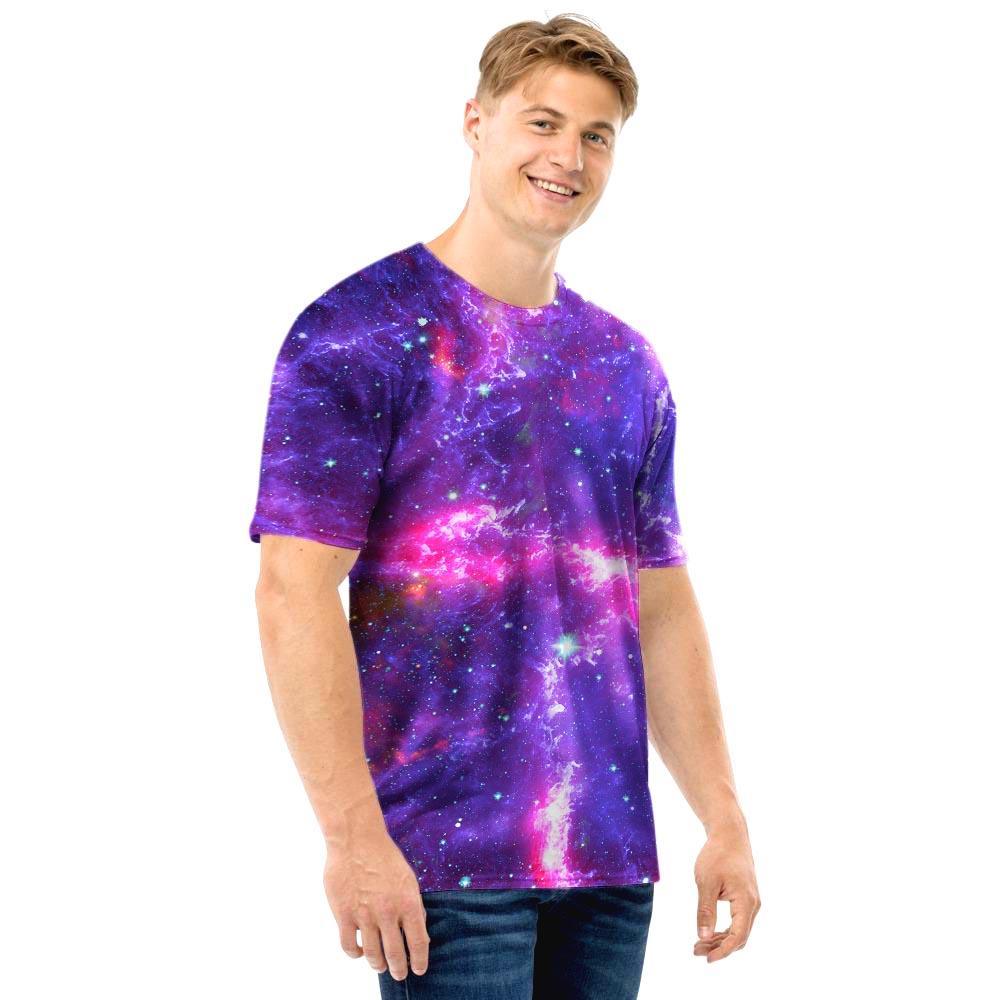 Purple Nebula Galaxy Space Men T Shirt-grizzshop