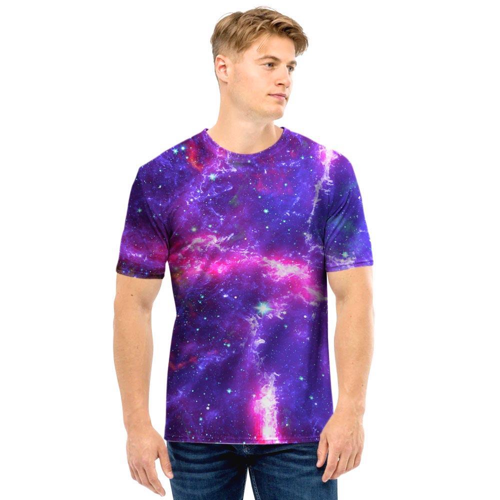 Purple Nebula Galaxy Space Men T Shirt-grizzshop