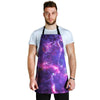 Purple Nebula Galaxy Space Men's Apron-grizzshop