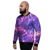 Purple Nebula Galaxy Space Men's Bomber Jacket-grizzshop