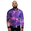 Purple Nebula Galaxy Space Men's Bomber Jacket-grizzshop