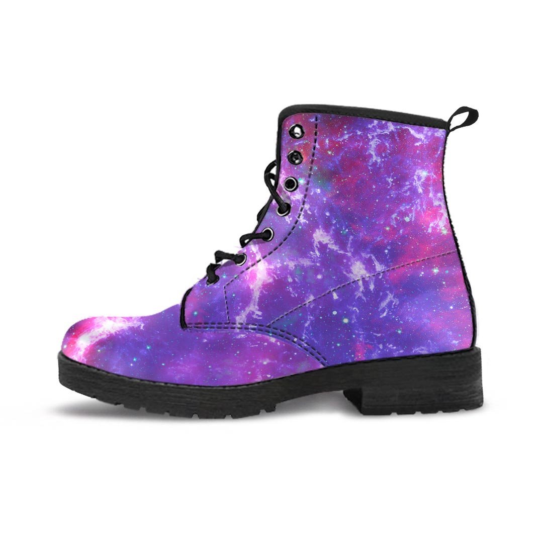 Purple Nebula Galaxy Space Men's Boots-grizzshop