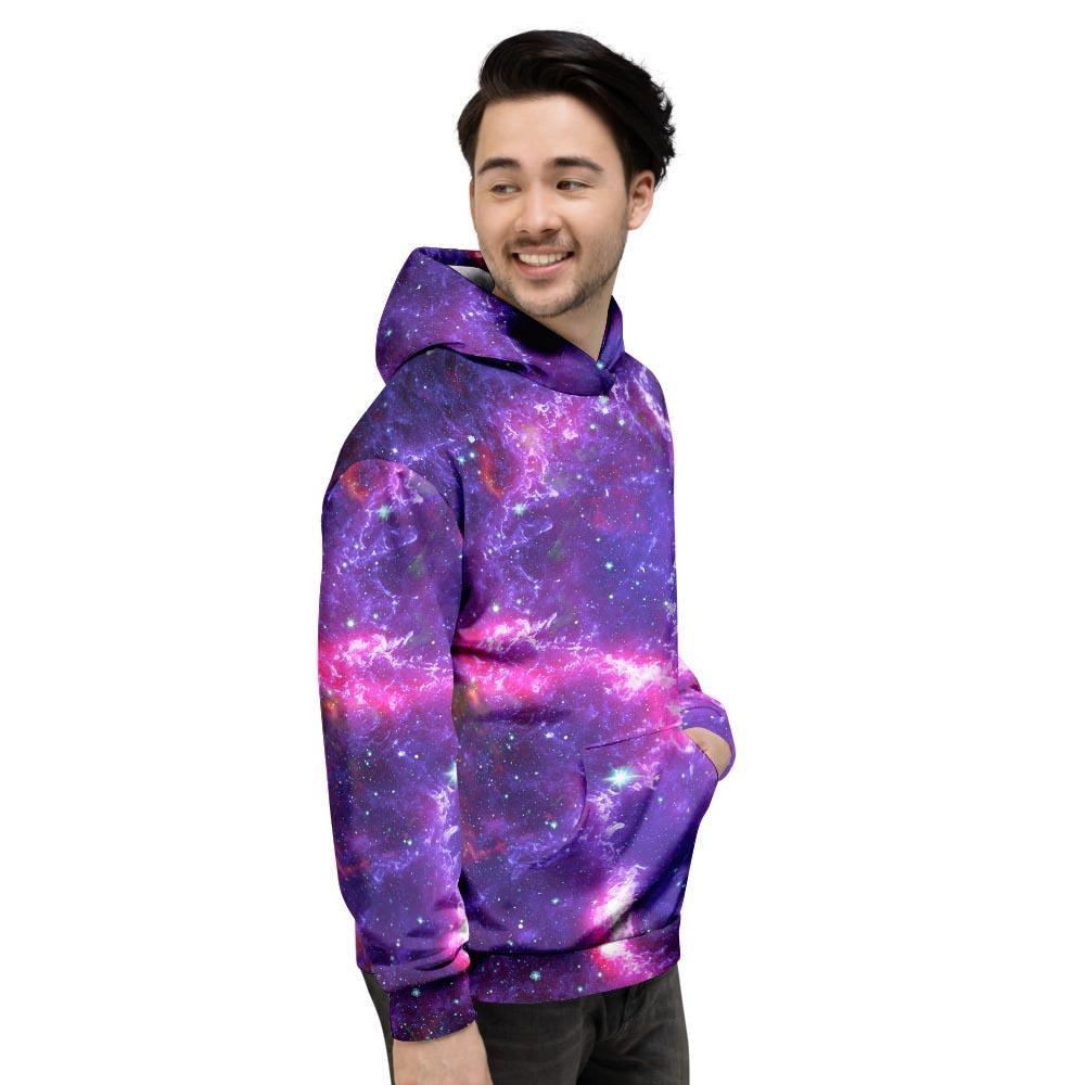 Purple Nebula Galaxy Space Men's Hoodie-grizzshop
