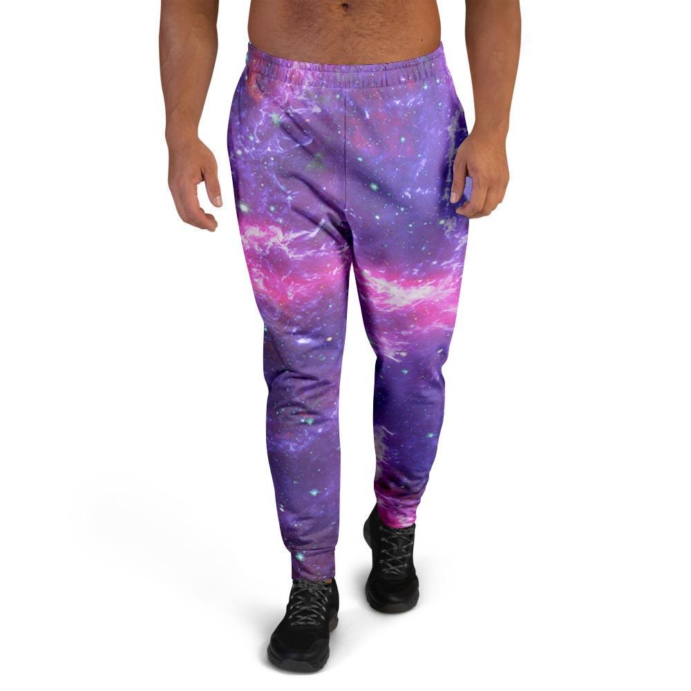Purple Nebula Galaxy Space Men's Joggers-grizzshop