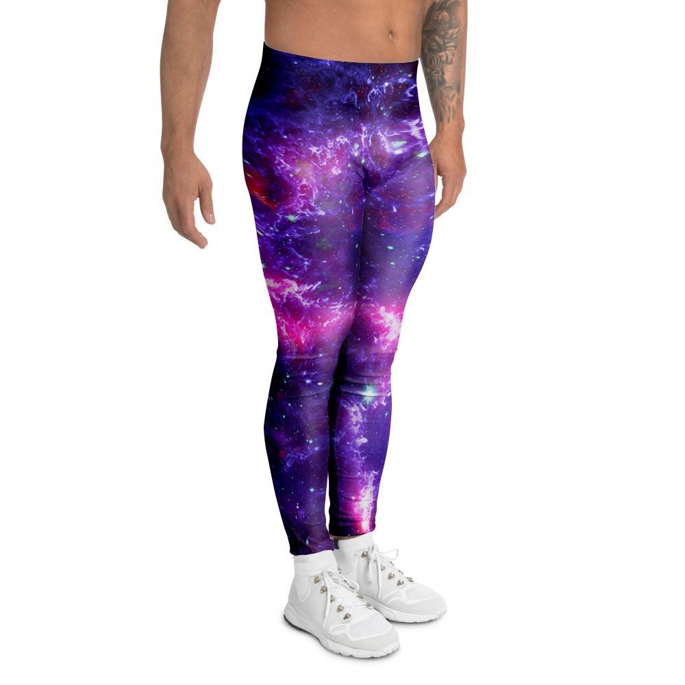 Purple Nebula Galaxy Space Men's Leggings-grizzshop