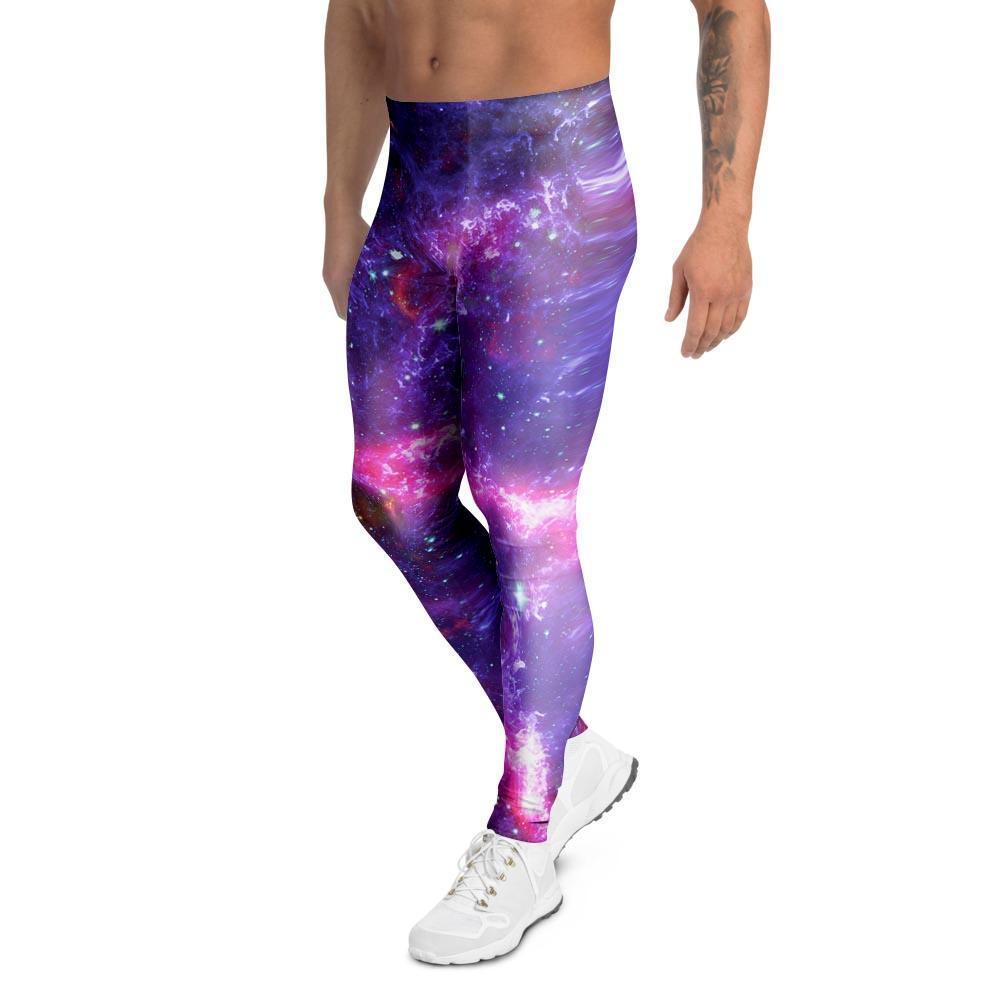 Purple Nebula Galaxy Space Men's Leggings-grizzshop