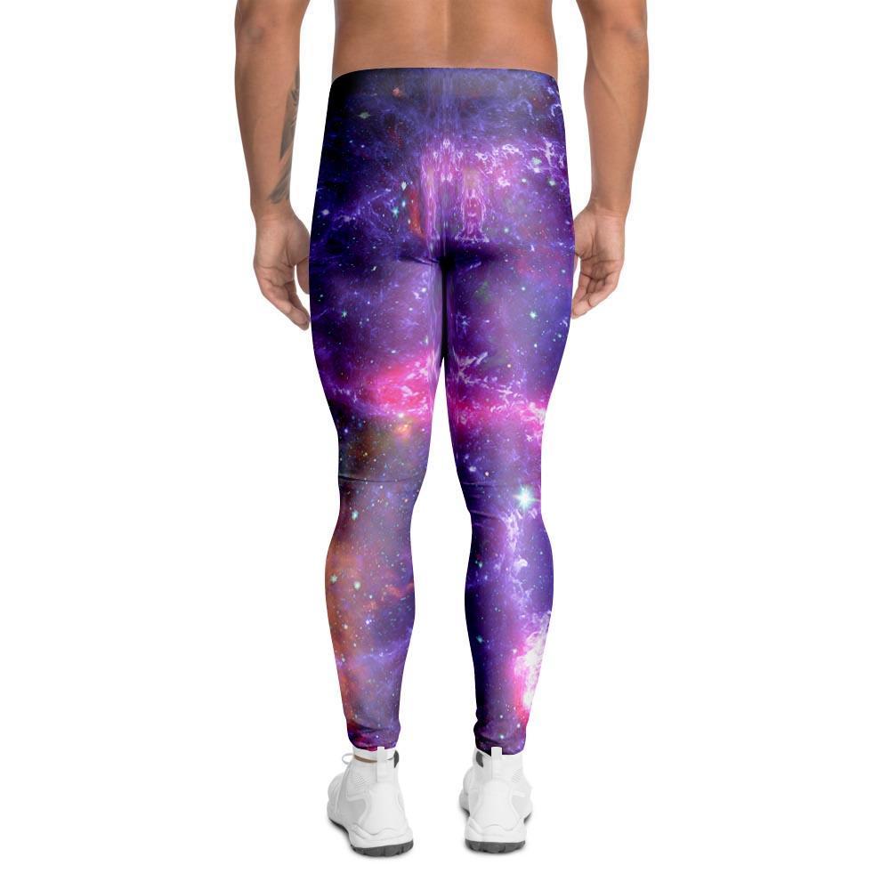 Purple Nebula Galaxy Space Men's Leggings-grizzshop