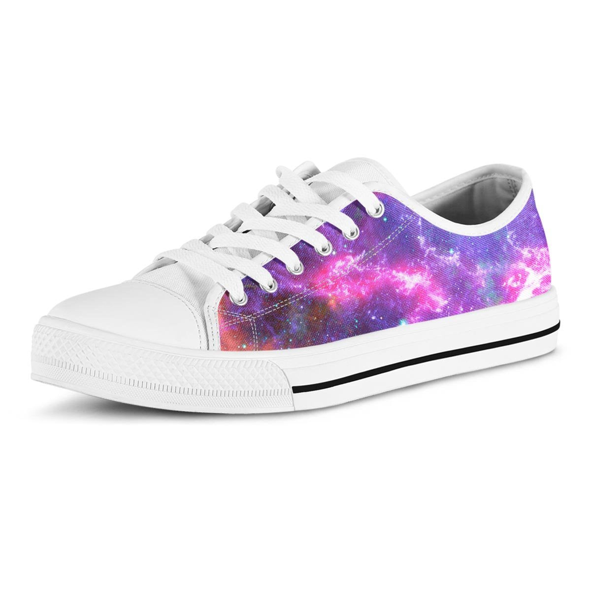 Purple Nebula Galaxy Space Men's Low Top Shoes-grizzshop