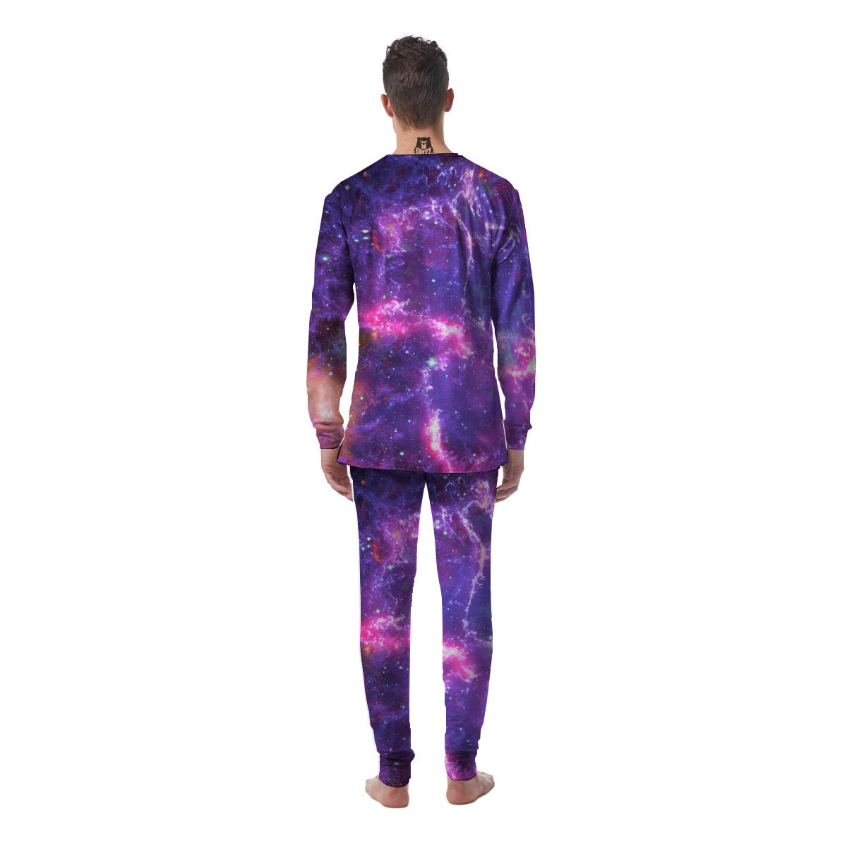 Purple Nebula Galaxy Space Men's Pajamas-grizzshop