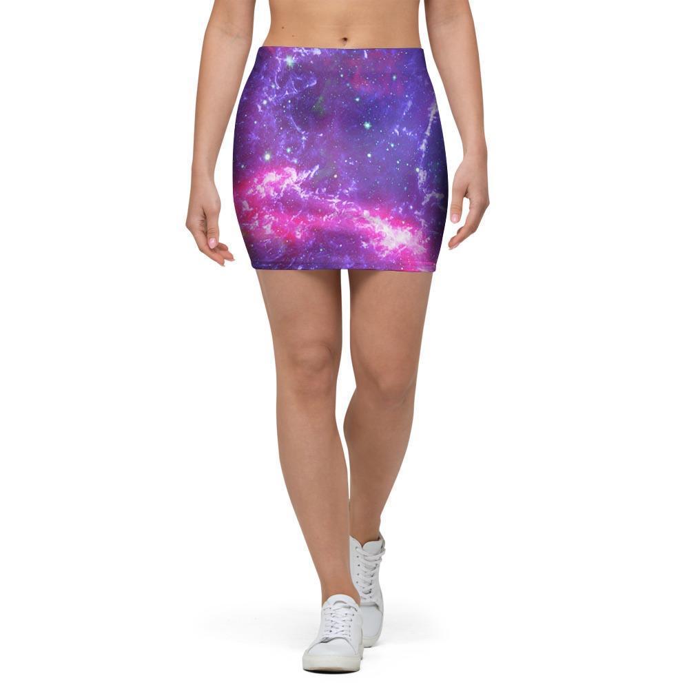 Purple Nebula Galaxy Space Mini Skirt-grizzshop