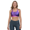 Purple Nebula Galaxy Space Sports Bra-grizzshop