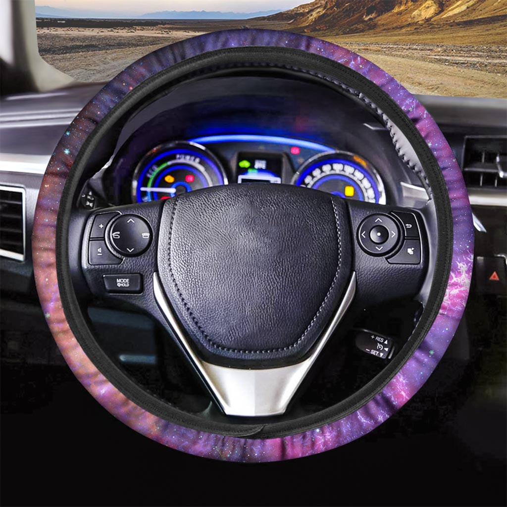 Purple Nebula Galaxy Space Steering Wheel Cover-grizzshop