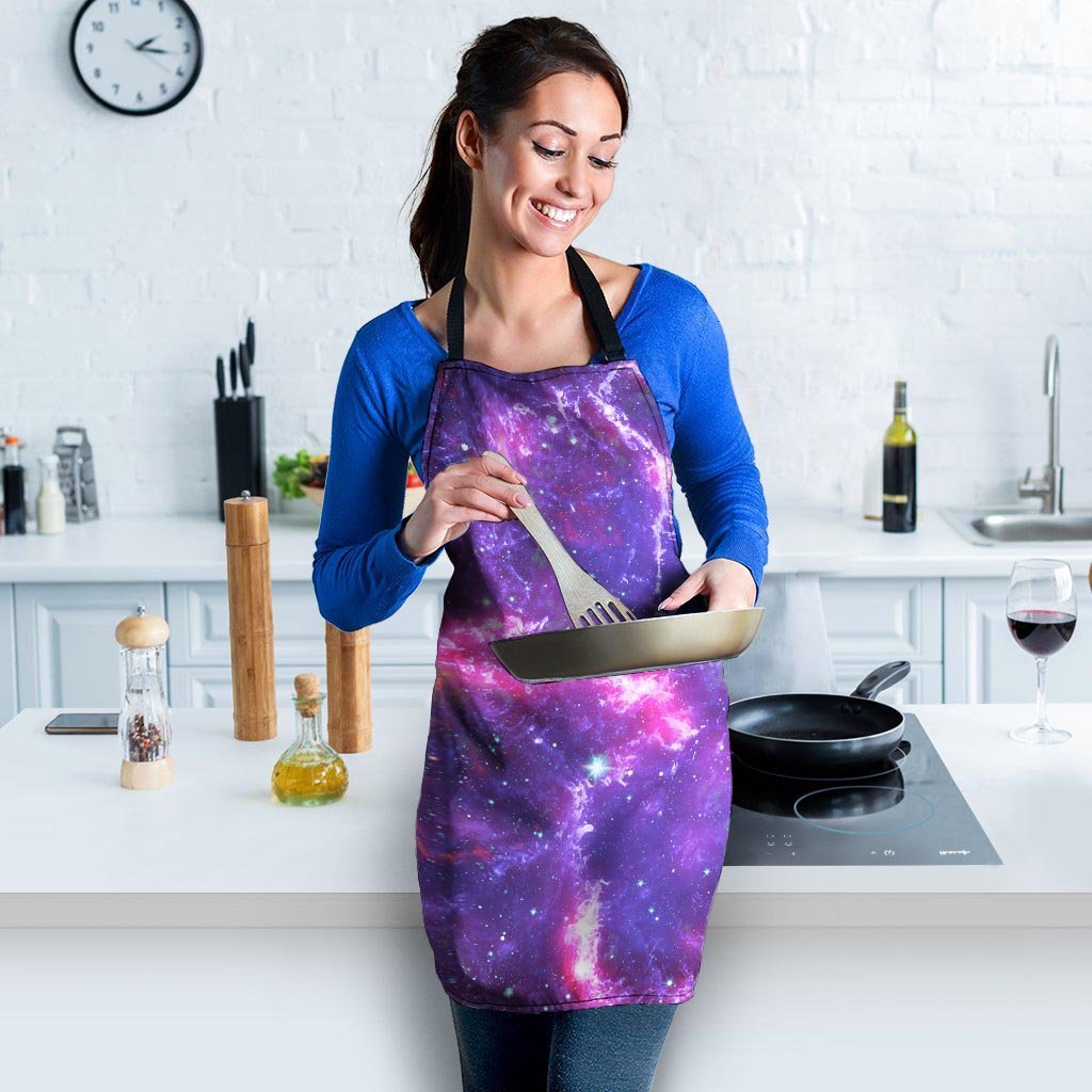 Purple Nebula Galaxy Space Women's Apron-grizzshop