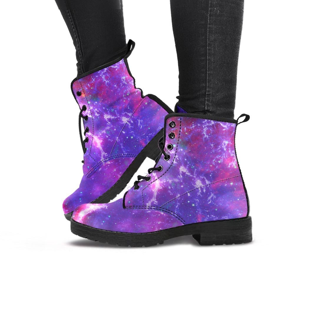 Purple Nebula Galaxy Space Women's Boots-grizzshop