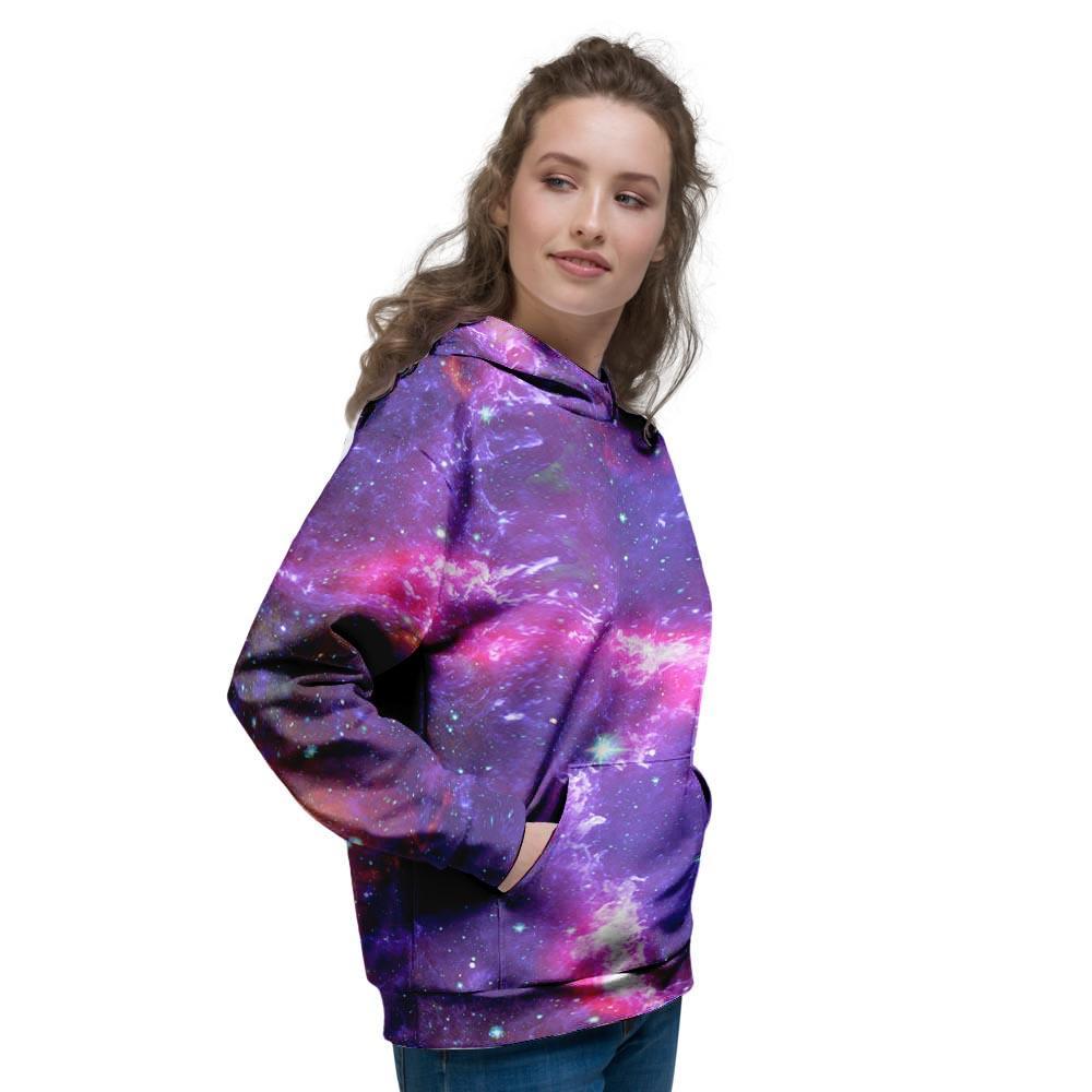 Purple Nebula Galaxy Space Women's Hoodie-grizzshop