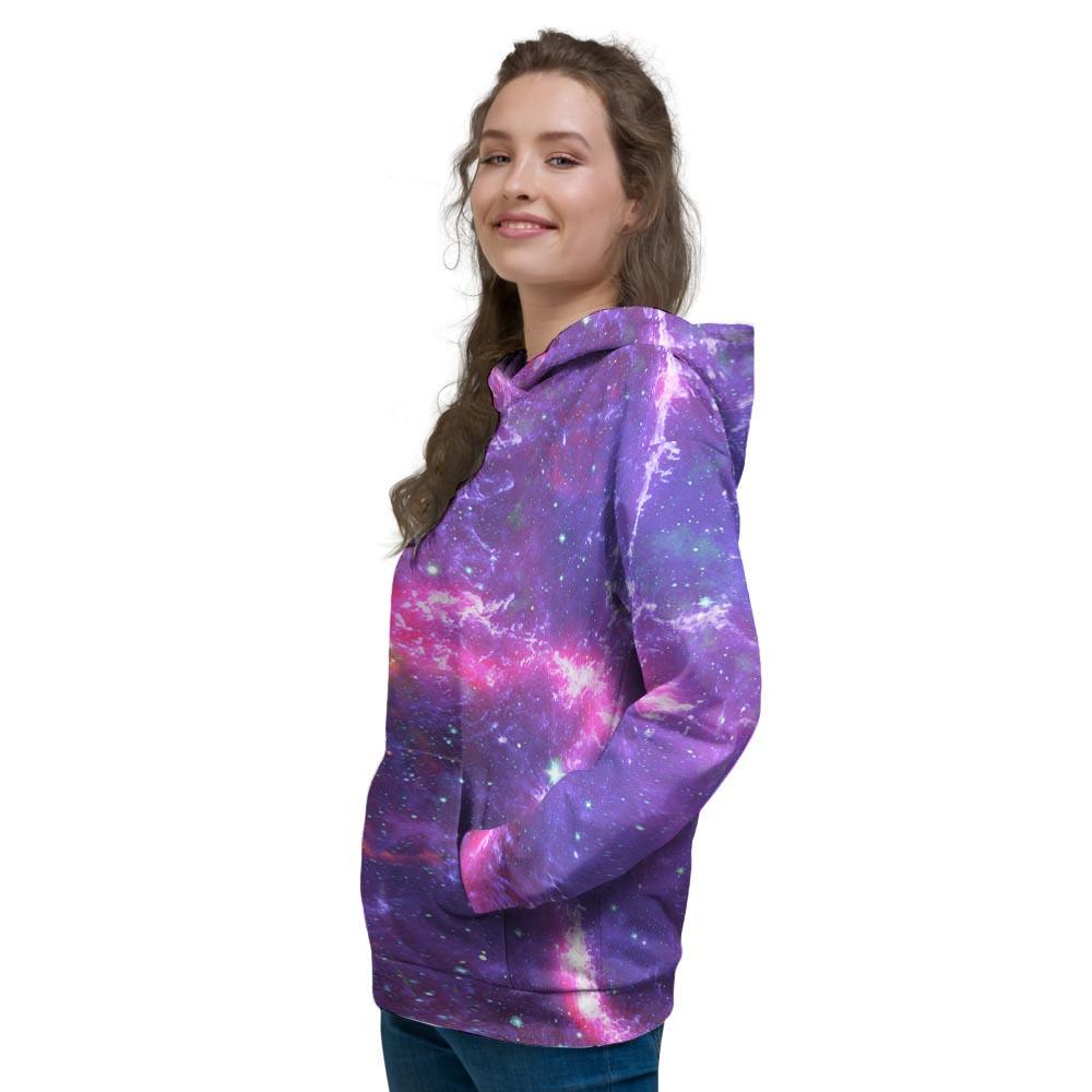 Purple Nebula Galaxy Space Women's Hoodie-grizzshop