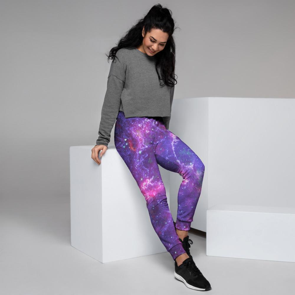 Purple Nebula Galaxy Space Women's Joggers-grizzshop