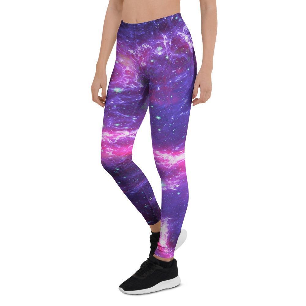 Purple Nebula Galaxy Space Women's Leggings-grizzshop