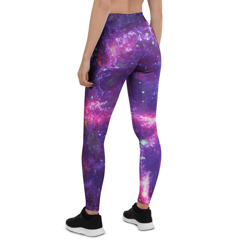 Purple Nebula Galaxy Space Women's Leggings-grizzshop