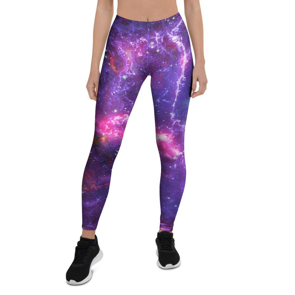 Purple Nebula Galaxy Space Women's Leggings-grizzshop