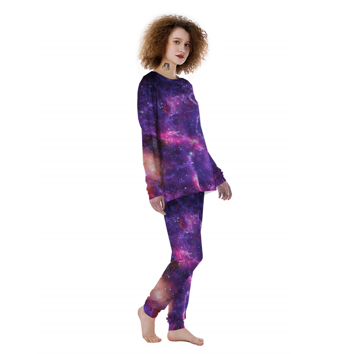 Purple Nebula Galaxy Space Women's Pajamas-grizzshop