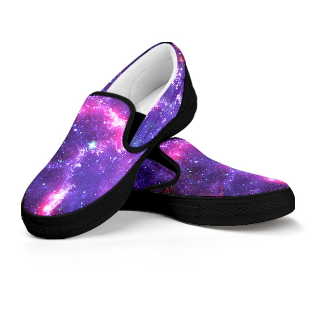 Purple Nebula Galaxy Space Women's Slip On Sneakers-grizzshop