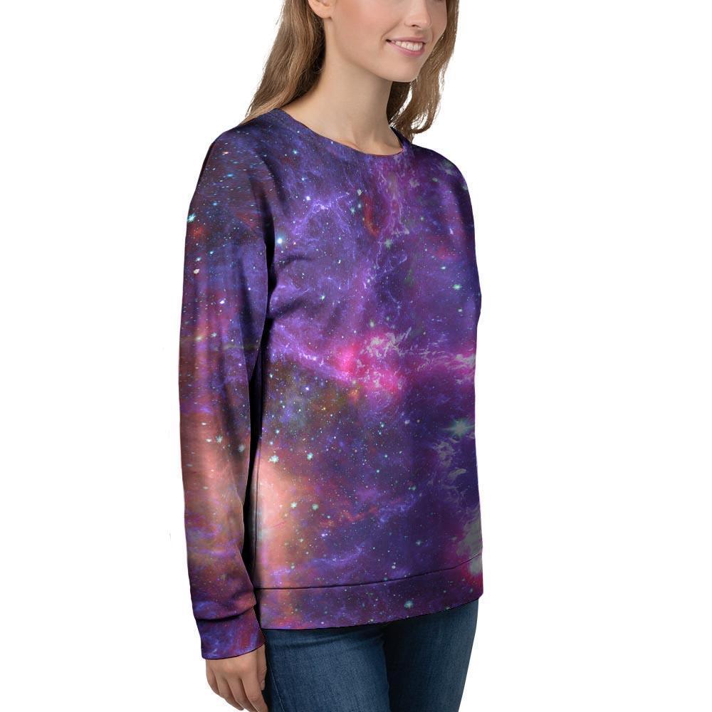 Purple Nebula Galaxy Space Women's Sweatshirt-grizzshop