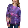 Purple Nebula Galaxy Space Women's Sweatshirt-grizzshop