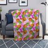 Purple Neon Pineapple Hawaiian Print Blanket-grizzshop