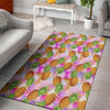 Purple Neon Pineapple Hawaiian Print Floor Mat-grizzshop