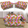 Purple Neon Pineapple Hawaiian Print Loveseat Cover-grizzshop