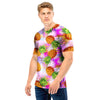 Purple Neon Pineapple Hawaiian Print Men T Shirt-grizzshop