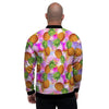 Purple Neon Pineapple Hawaiian Print Men's Bomber Jacket-grizzshop