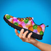 Purple Neon Pineapple Hawaiian Print Men's Sneakers-grizzshop