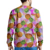 Purple Neon Pineapple Hawaiian Print Men's Sweatshirt-grizzshop