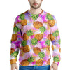 Purple Neon Pineapple Hawaiian Print Men's Sweatshirt-grizzshop