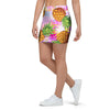 Purple Neon Pineapple Hawaiian Print Mini Skirt-grizzshop