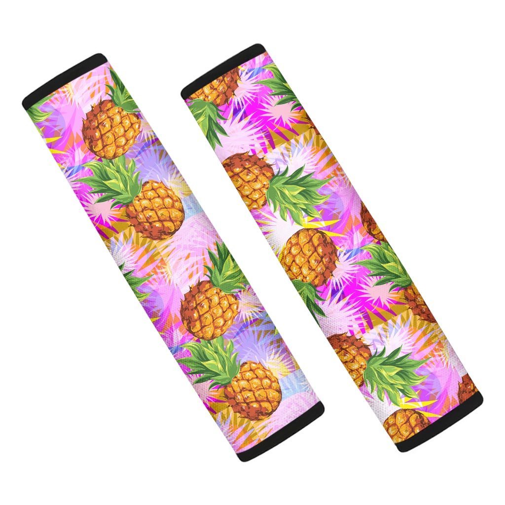 Purple Neon Pineapple Hawaiian Print Seat Belt Cover-grizzshop