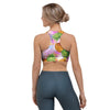 Purple Neon Pineapple Hawaiian Print Sports Bra-grizzshop