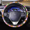 Purple Neon Pineapple Hawaiian Print Steering Wheel Cover-grizzshop