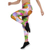 Purple Neon Pineapple Hawaiian Print Women's Leggings-grizzshop