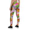 Purple Neon Pineapple Hawaiian Print Women's Leggings-grizzshop