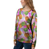 Purple Neon Pineapple Hawaiian Print Women's Sweatshirt-grizzshop