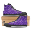 Purple Paisley Bandana Print Black High Top Shoes-grizzshop