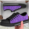 Purple Paisley Bandana Print Black Low Top Shoes-grizzshop