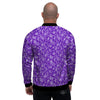 Purple Paisley Bandana Print Men's Bomber Jacket-grizzshop