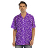 Purple Paisley Bandana Print Men’s Hawaiian Shirt-grizzshop